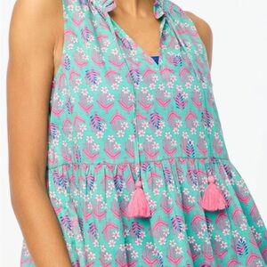 JCrew VNeck floral tiered ruffled dress.